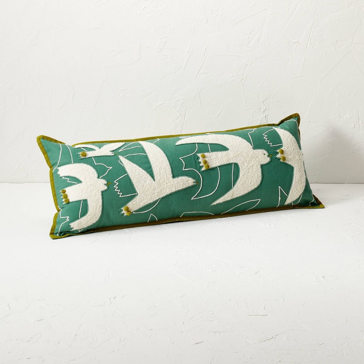 14"x36" Oversized Oblong Birds Decorative Pillow Teal Green - Opalhouse™ designed with Jungalow... | Target