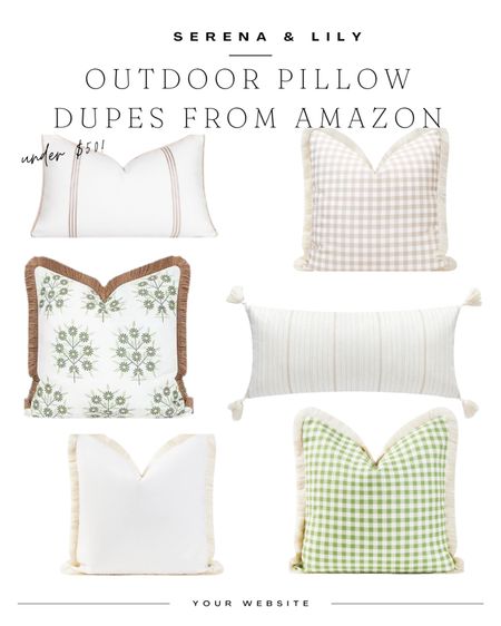 Serena & Lily outdoor pillow dupes from Amazon, this time in greens & neutrals! 

#LTKSeasonal #LTKhome