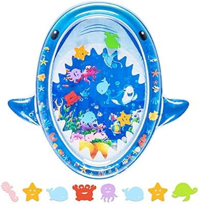 Tummy Time Baby Water Mat, Infant Toys Unique Shark Shape Infant Baby Toys 3 6 9 12 Months&up Tod... | Amazon (US)