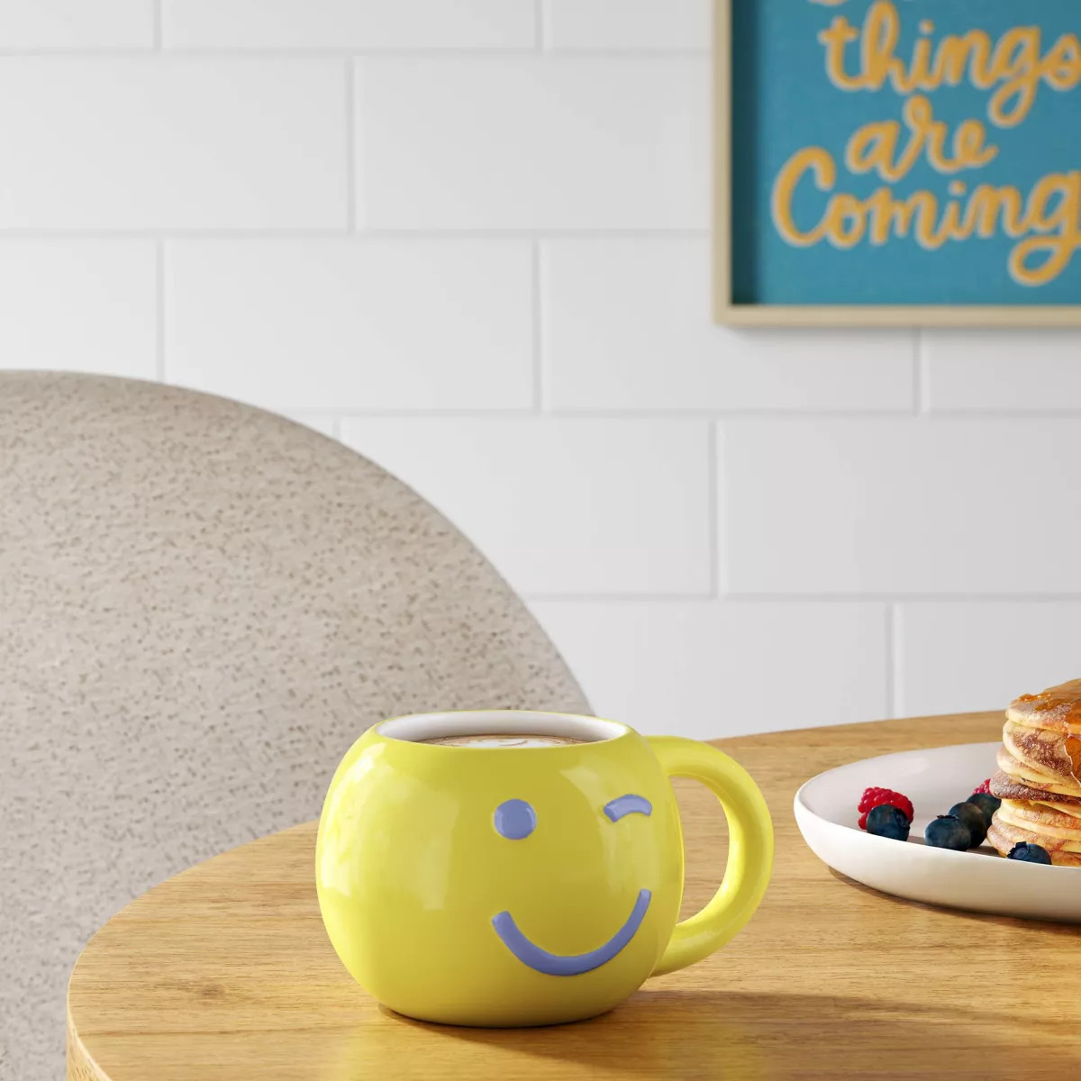 16.5oz Earthenware Figural Wink/Smiley Face Mug - Room Essentials™ | Target