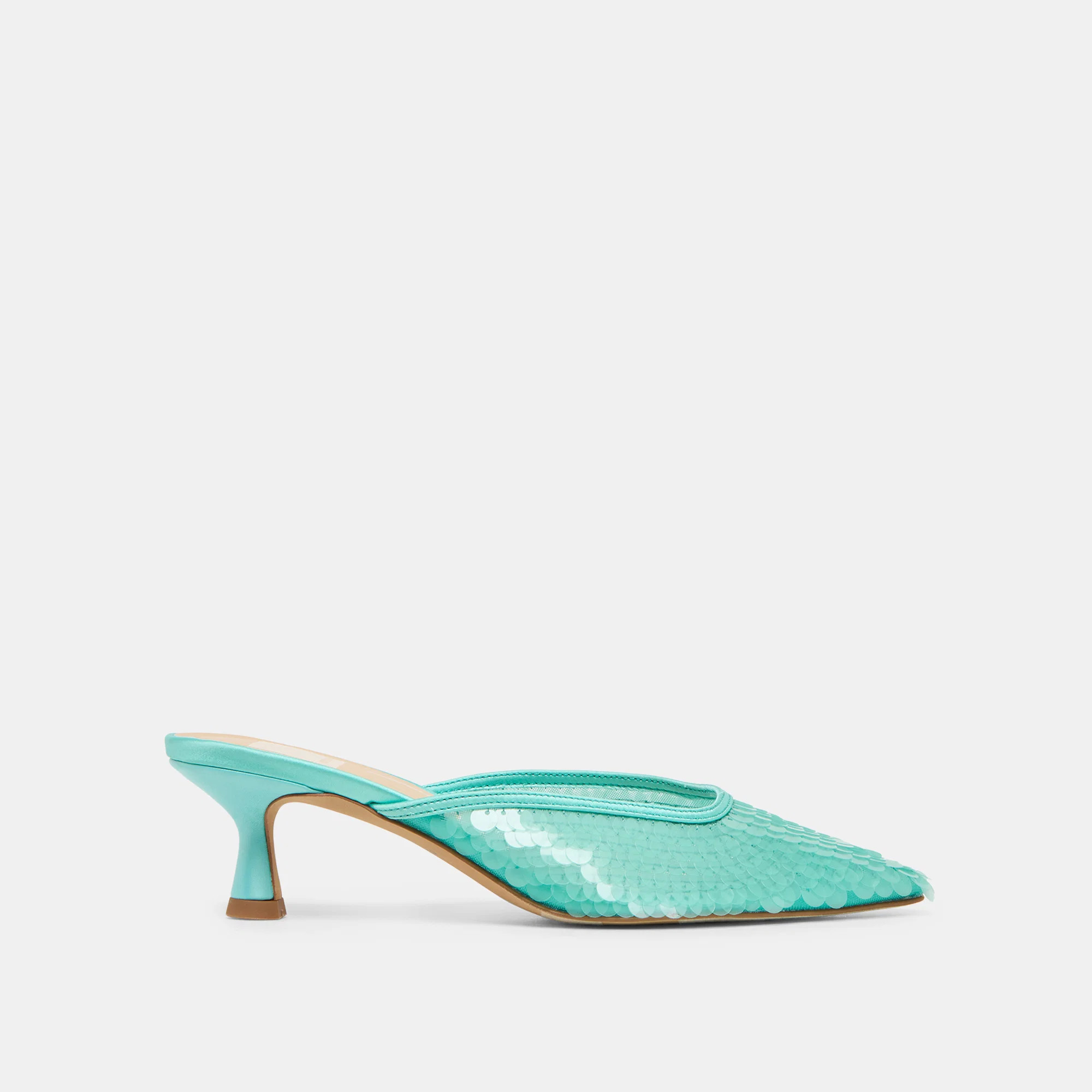 Cleo Sequin Heels Aqua Sequin | DolceVita.com