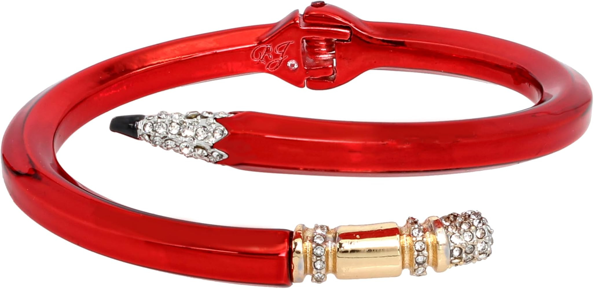 Betsey Johnson Book Smart Bracelet, Wrap Around, Curved Hinged Bangle | Amazon (US)