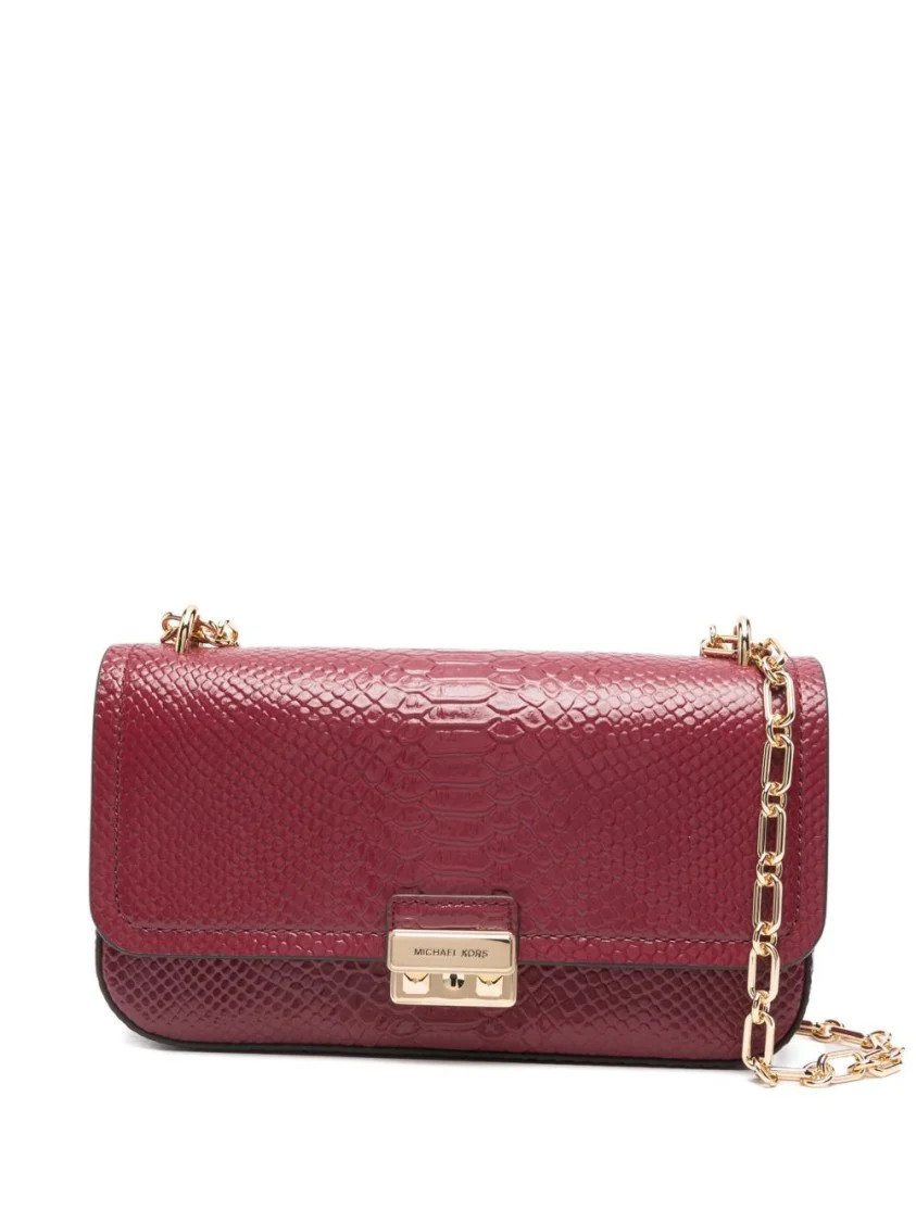 Textured Snake-Embossed Shoulder Bag | Shop Simon