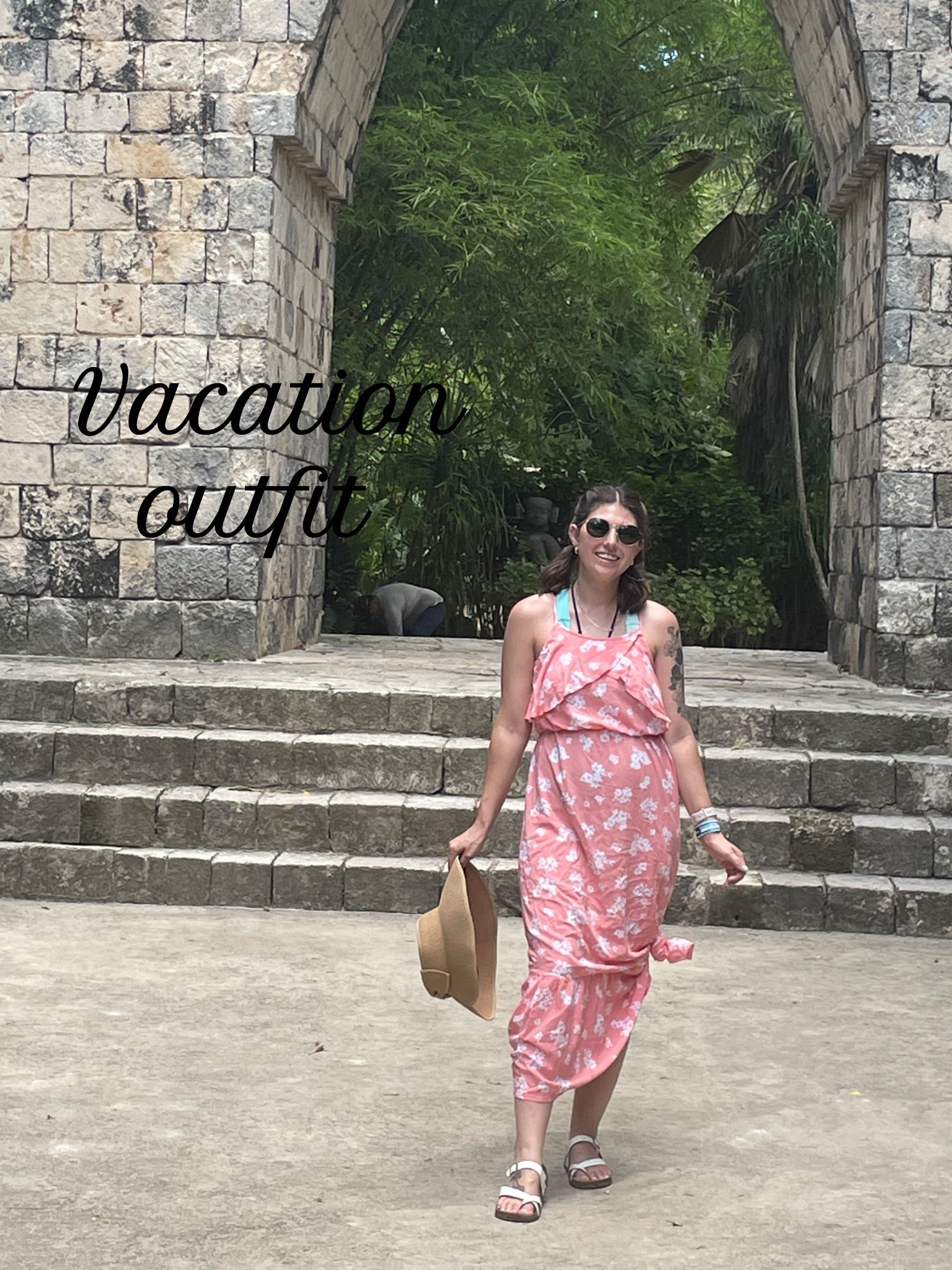 Vacation outfit, wearing a maxi dress from Jcpenny, I have linked some other cute summer maxi dresses, a sun hat from amazon, white sandals and Ray Ban sunglasses. This is my favorite sun hat, its cute and light weight and can roll up to fit in your bag. #vacay #ltkvacay #ltkvacation #vacayoutfit #vacayfashion #vacationstyle #ltksummer #summer #summerfashion  

 #LTKSummerEdit #LTKSeasonal #LTKStyleTip