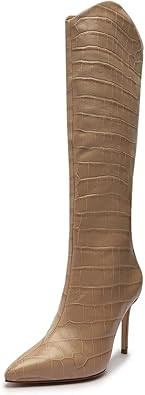 SCHUTZ Women's Maryana Knee High Boots, Sand, Size 8 | Amazon (US)