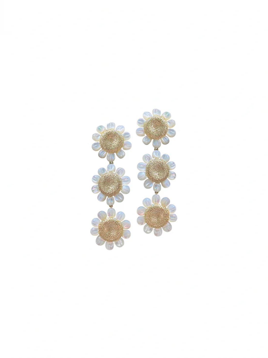garden collection: mother of pearl + golden daisy | Nicola Bathie Jewelry