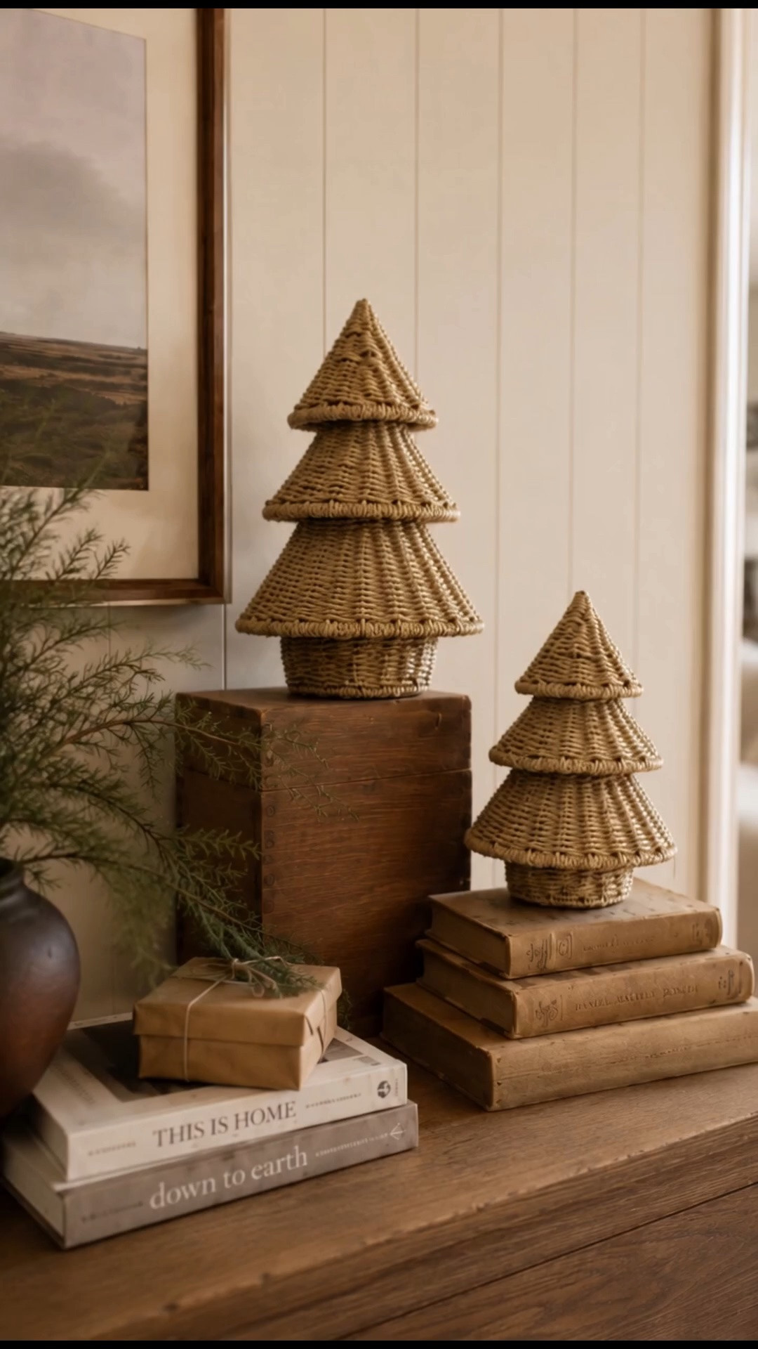 These wicker Christmas trees are one of my favorite console table and mantel decorating finds. They’re perfect for neutral holiday decor and add beautiful texture without feeling overly festive.

#LTKSaleAlert #LTKHome