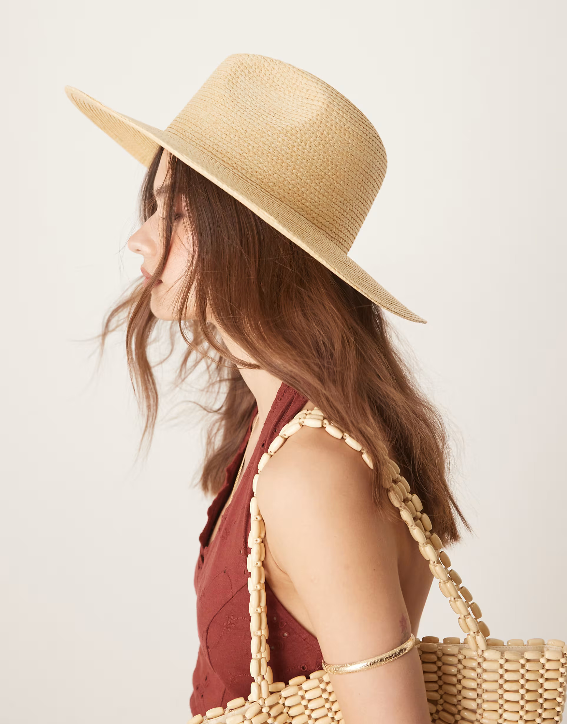 My Accessories woven straw wide brim hat in natural beige | ASOS (Global)