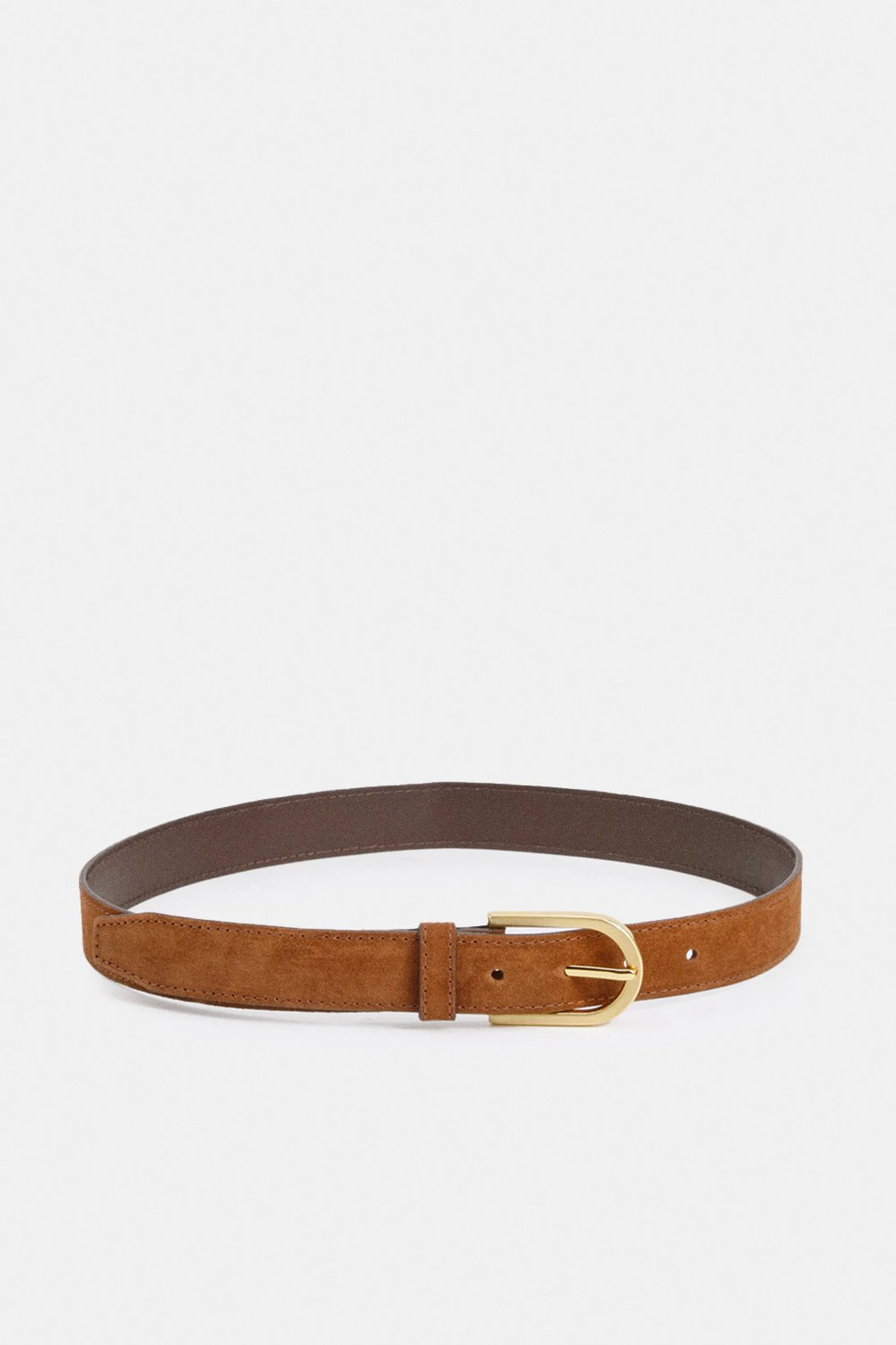 Suede Rounded Buckle Belt | Karen Millen UK + IE + DE + NL