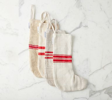 Vintage Grain Sack Holiday Stocking | Pottery Barn (US)