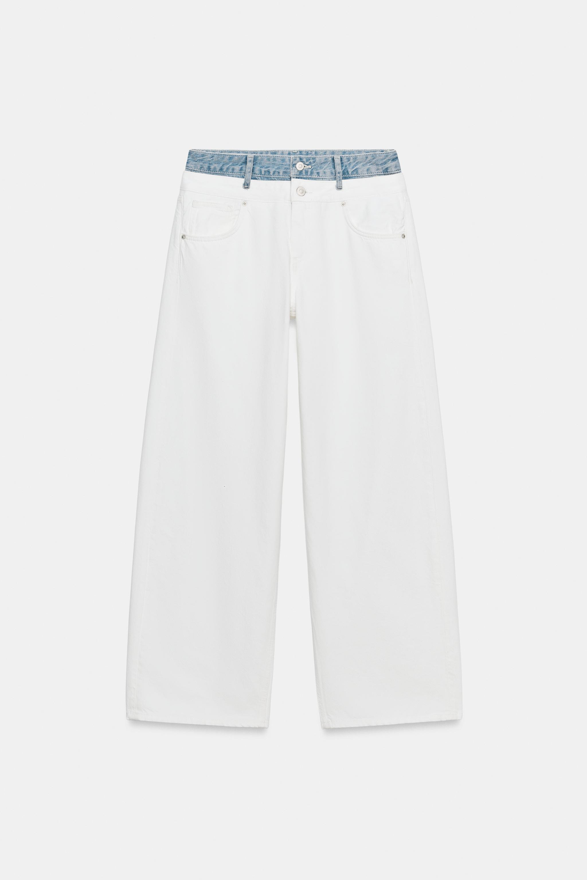 TRF DOUBLE WAISTBAND STRAIGHT-LEG JEANS | Zara UK