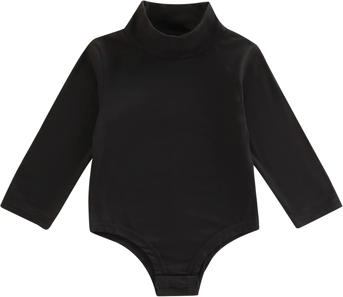 Gaono Newborn Baby Boy Girl Turtleneck Onesie Long Sleeve Basic Romper Solid Color Casual One Pie... | Amazon (US)
