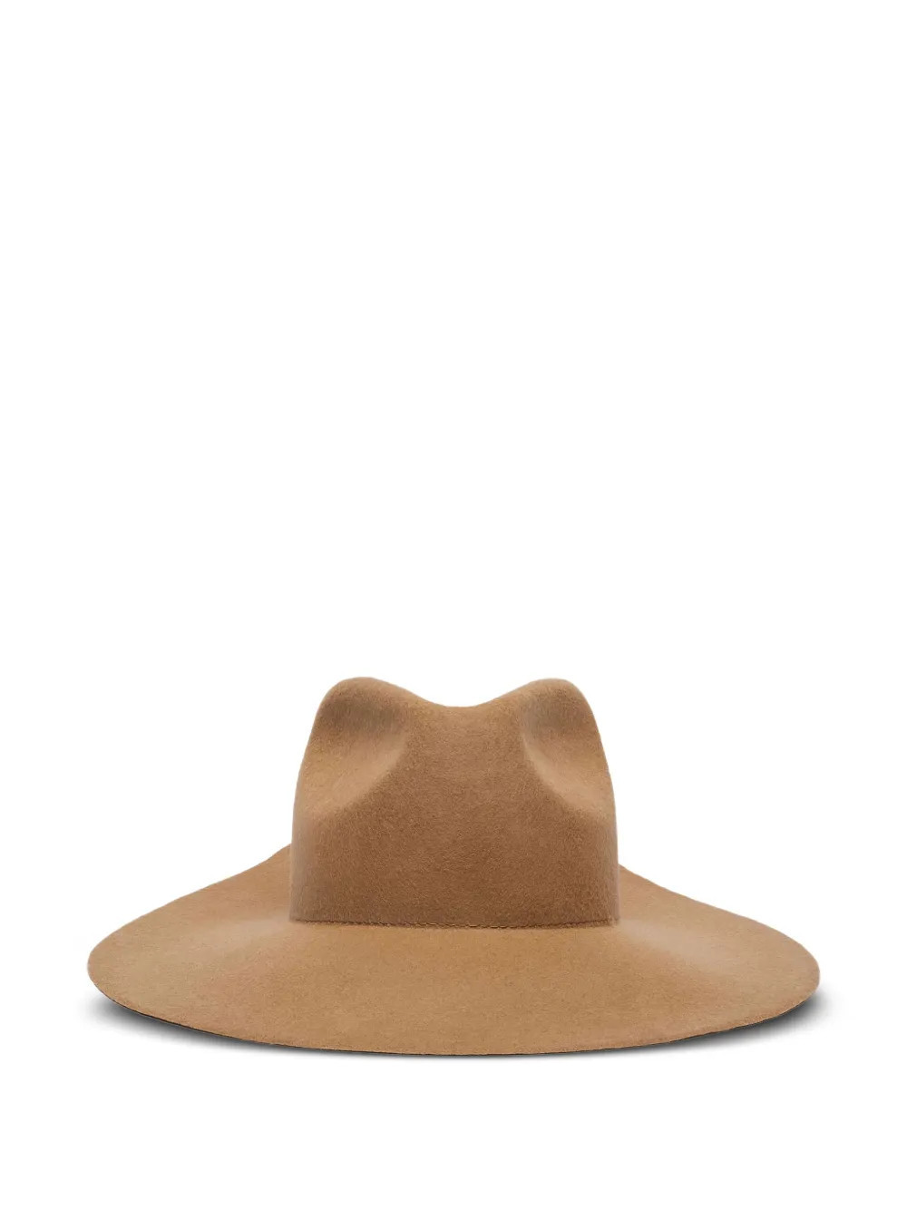 Max Mara leather-plaque felt hat - Brown | Farfetch Global