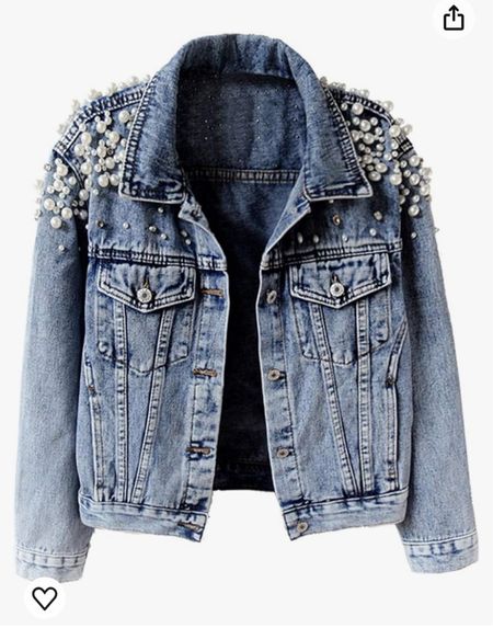 Women’s pearl embellishment jeans jacket 

#LTKFindsUnder50 #LTKStyleTip #LTKParties
