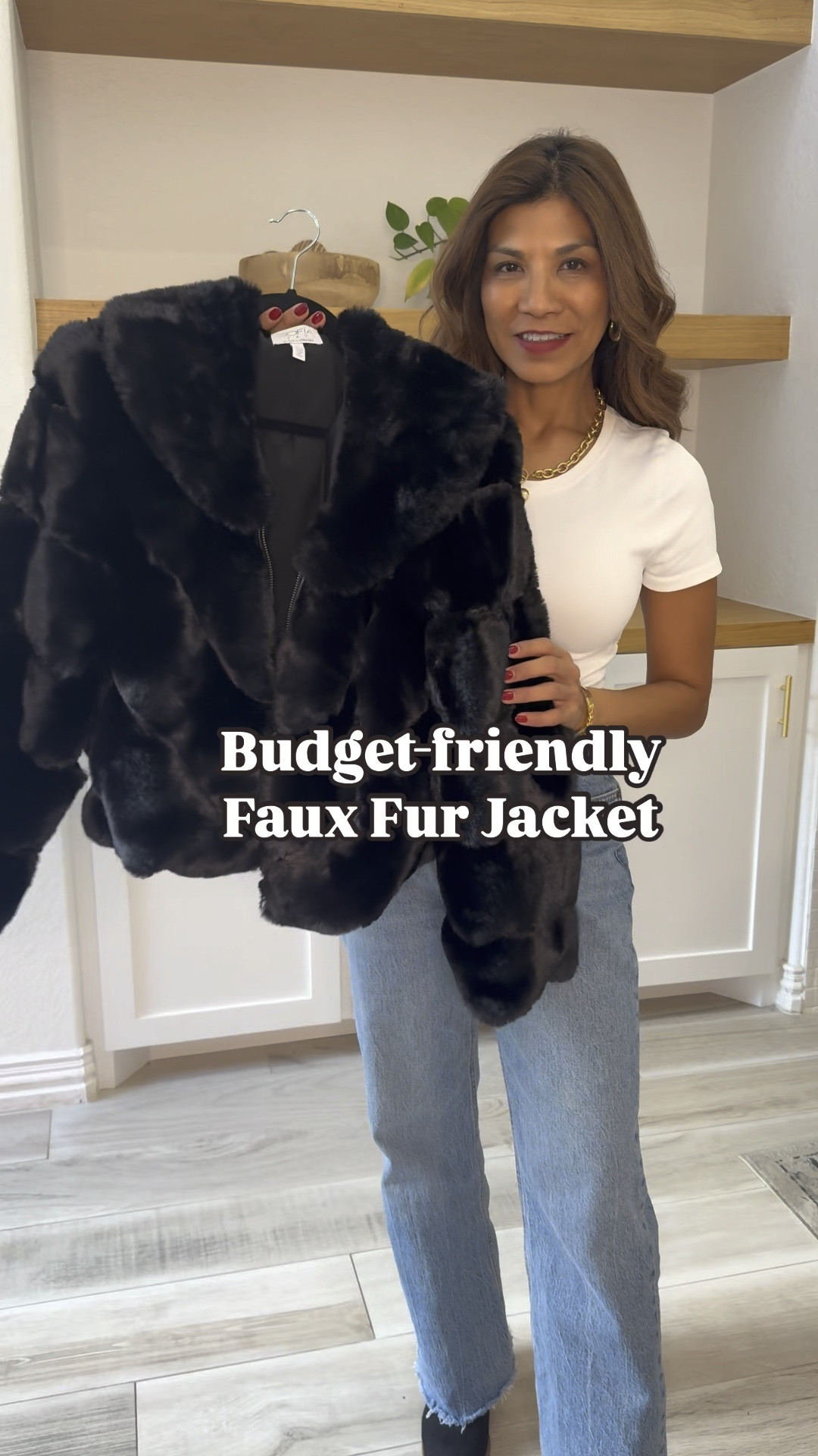 Budget-friendly faux fur jacket. 
Wearing small in the black; XS in the leopard and tan prints. If you want an oversized look size up.
Very soft, warm, thick but lightweight. 
White tee in small.
Jeans fit tts in short length(size 2/26) I’m 5’2”.
Black dress in XS tts.
Silver bow shoes fit tts.
Black Chelsea Boots fit tts.
Fav Red lips in shade 861, liner in Mariachi. 
Bags and accessories are linked.
Amazon finds, fall outfits, winter outfits, holiday outfits, Christmas outfits, fashion over 50, midlife fashion, petite fashion, affordable fashion, middle age women, affordable fashion, style over 50.

#LTKHoliday #LTKVideo #LTKOver40