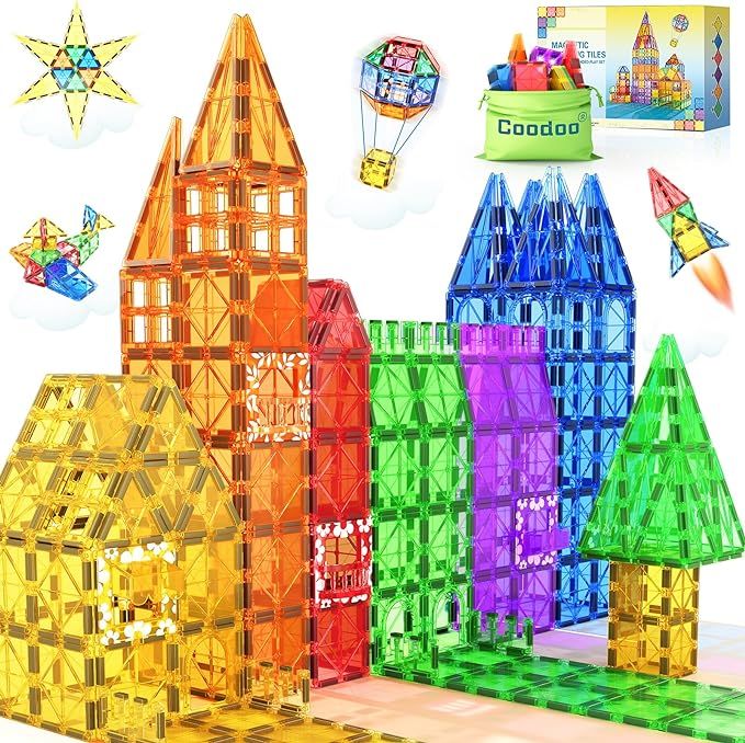 60 PCS Magnetic Building Tiles Kids Toys STEM Magnetic Blocks Sensory Toys Kids Games Magnet Buil... | Amazon (US)