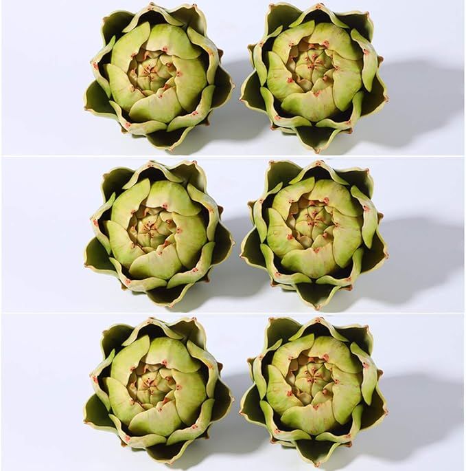 Large Green Artificial Artichoke Vegetables Fake Artichoke for Home Decor -Green（6pcs） | Amazon (US)