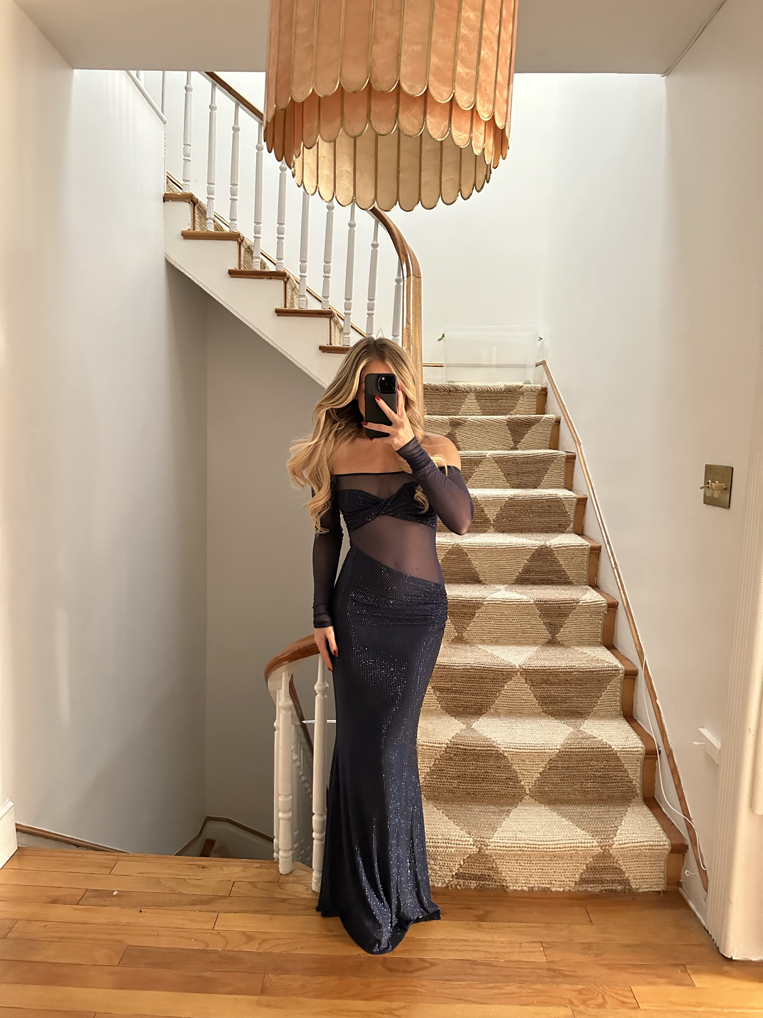 Meshki diamanté navy blue sequin & mesh rhinestone maxi dress ✨ perfect for New Year’s Eve 

#LTKHoliday #LTKParties #LTKWedding