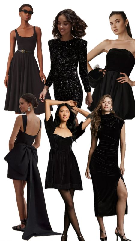 Black holiday dresses that would look beautiful for Christmas or a holiday event! 

#LTKHoliday #LTKparties