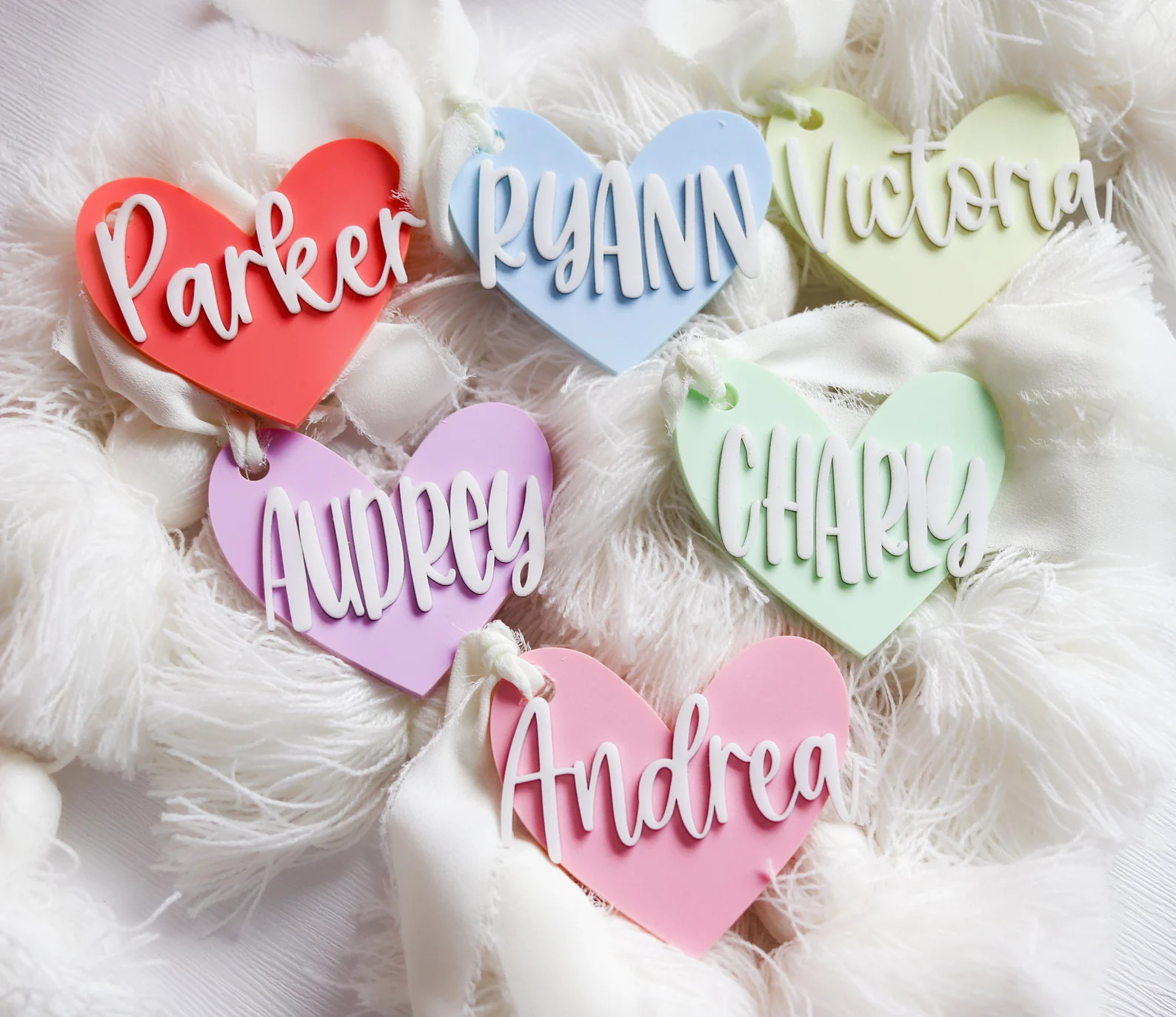 Valentines name tag, Valentines heart Name Tags, Acrylic Heart Name Tags, Personalized Name Valen... | Etsy (US)