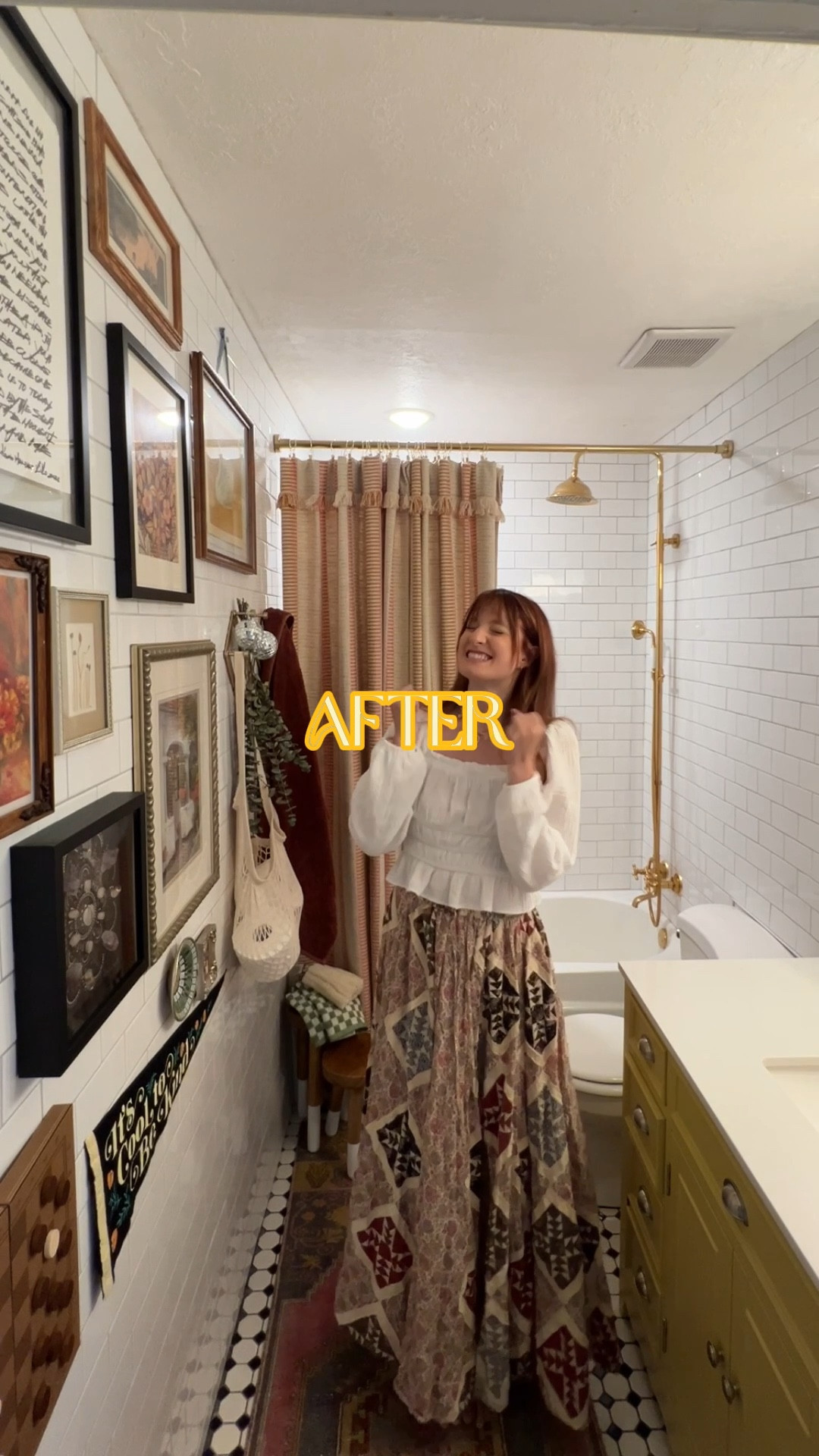 DIY BATHROOM REMODEL DECOR. COLORFUL BATHROOM CURTAIN. SUBWAY TILE.

#LTKVideo #LTKfindsunder100 #LTKhome