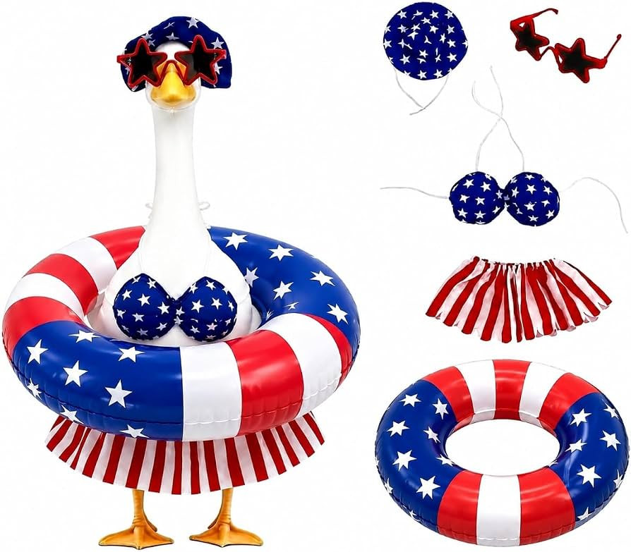 4th of July Patriotic Porch Goose Outfits,Patriotic Porch Goose Outfits for 23" Lawn Statue,Indep... | Amazon (US)