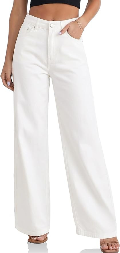 Cicy Bell Womens Wide Leg Baggy Jeans High Waisted Boyfriend Loose Denim Pants with Pockets | Amazon (US)