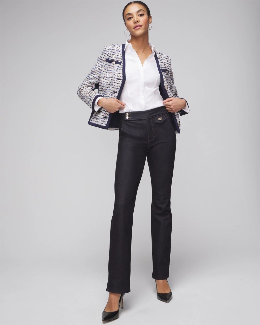Long Sleeve Seamed Detail Poplin Shirt | White House Black Market
