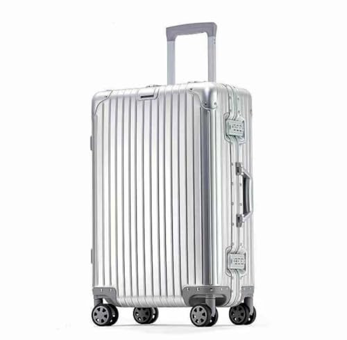 Premium RIMWA Aluminium Carry On Suitcase, Silver, Hard Shell Luggage with TSA Locks, 360° Spinner Wheels, Navy Interior | Amazon (UK)
