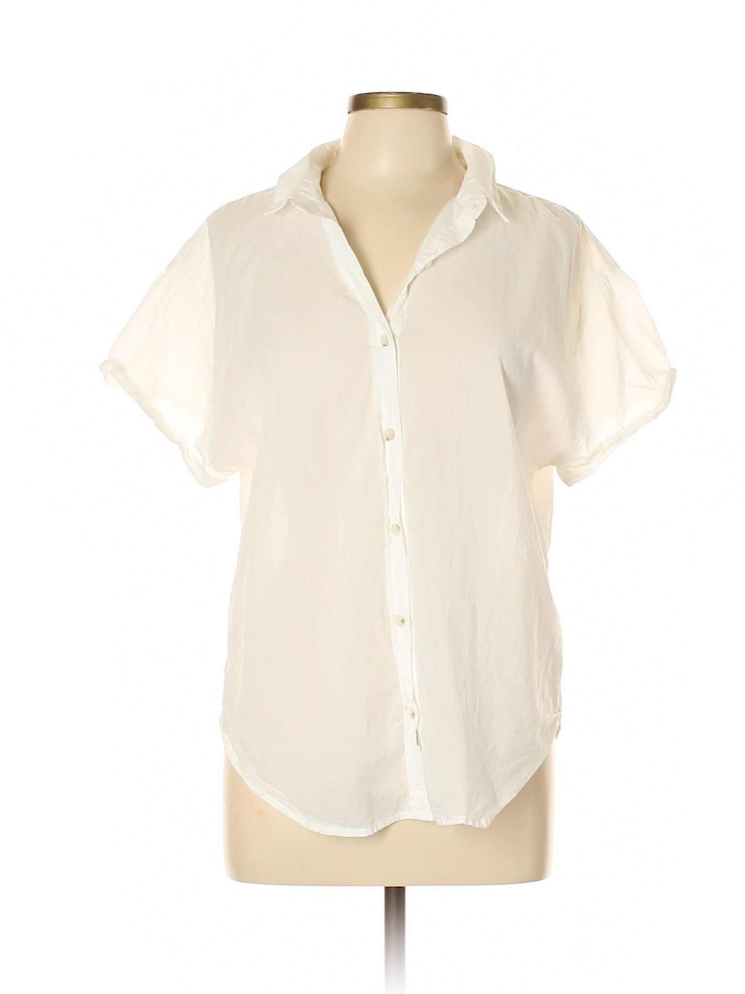 Universal Thread Short Sleeve Button Down Shirt Size 12: White Women's Tops - 45869474 | thredUP