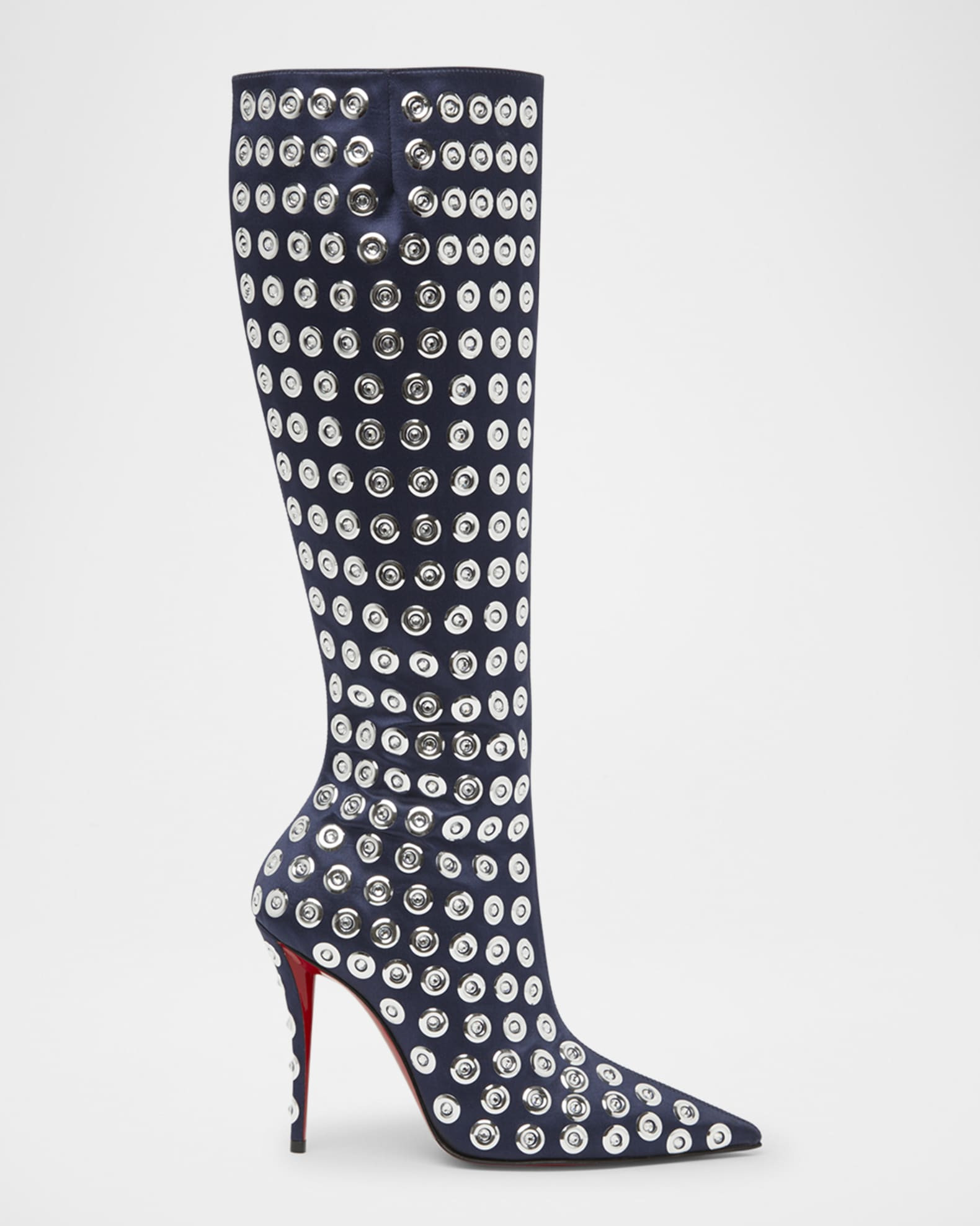 Miss Z Crystal Silk Red Sole Knee Boots | Neiman Marcus