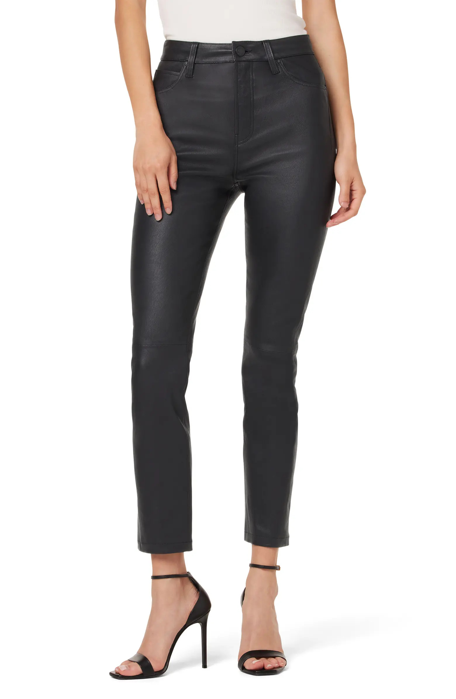 Hudson Jeans Harlow Leather Ultra High Waist Cigarette Jeans | Nordstrom | Nordstrom