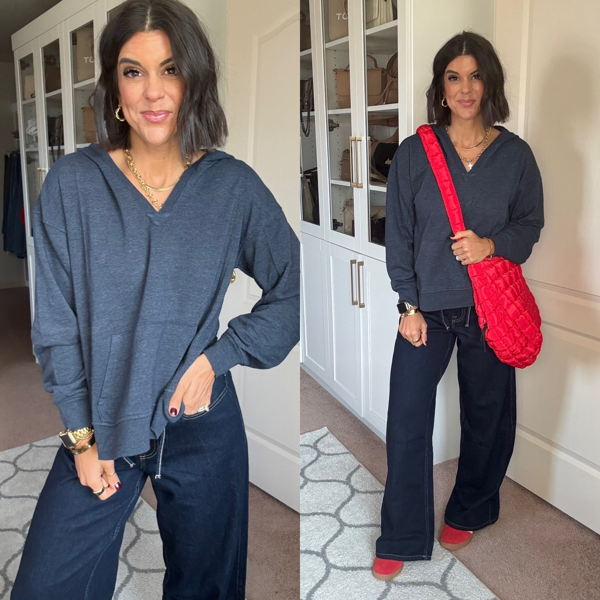 Sized up to a med in Walmart sweatshirt 
Size 2 in jeans (need size zero, run big) on sale! 

#LTKHoliday #LTKSaleAlert #LTKFindsUnder100