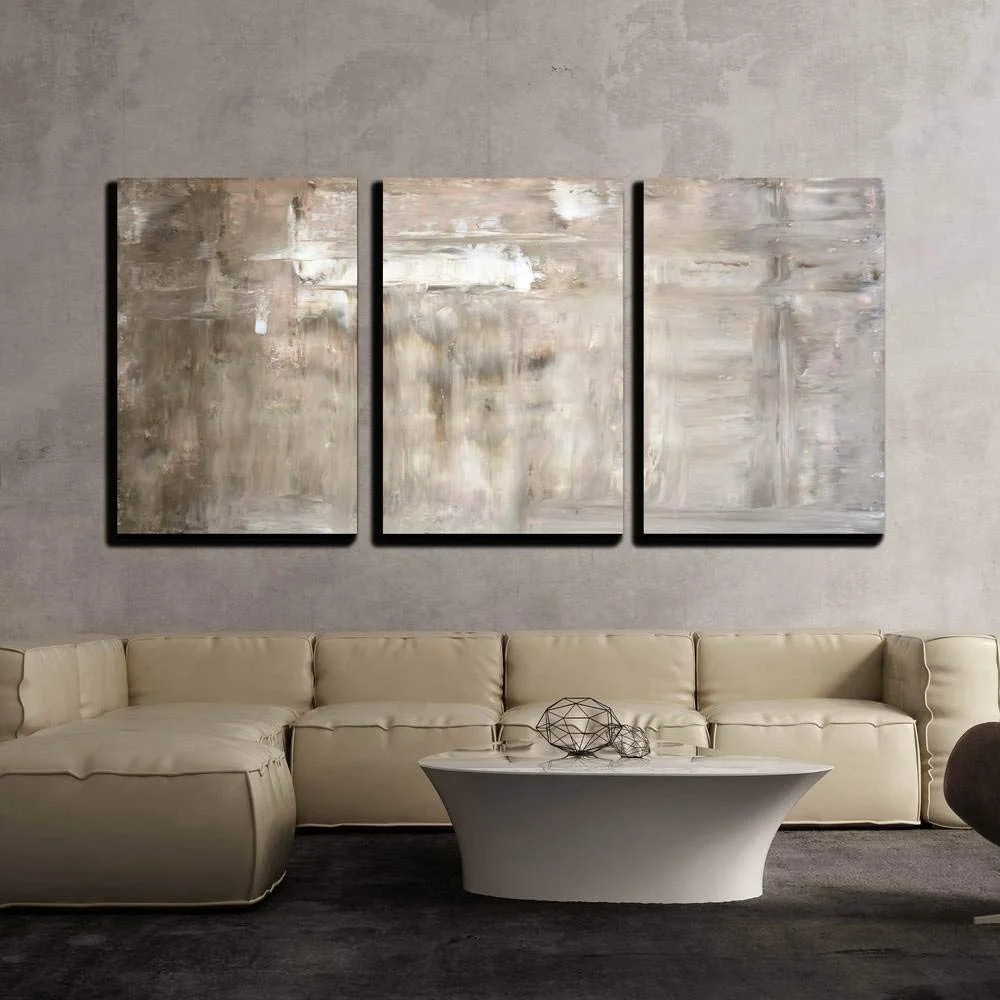 Wall26 - 3 Piece Canvas Wall Art - Brown and Beige Abstract Art Painting - Modern Home Decor Stre... | Walmart (US)