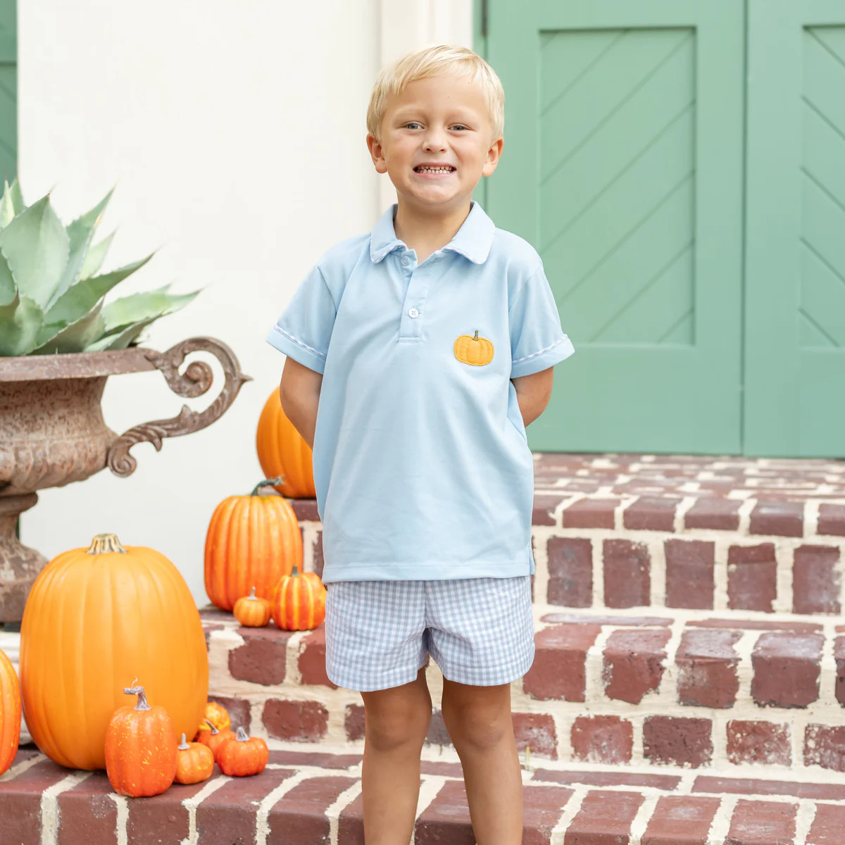 Fields Boy Polo Set - Pumpkins | Dondolo 