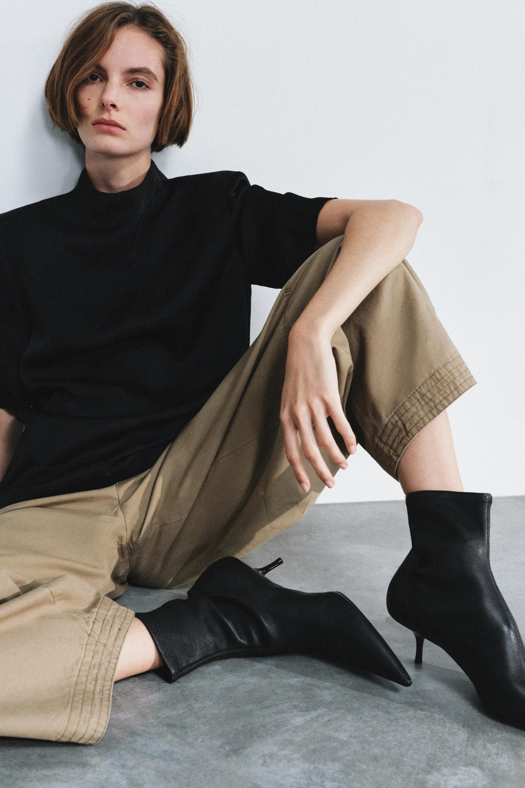 LIMITED EDITION LEATHER HEELED ANKLE BOOTS | Zara US