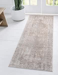 Rugs.com Oregon Collection Rug – 6 Ft Runner Ivory Low-Pile Rug Perfect for Hallways, Entryways | Amazon (US)