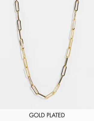ASOS DESIGN 14k gold plated necklace in open link chain | ASOS | ASOS (Global)