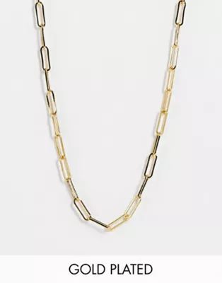 ASOS DESIGN 14k gold plated necklace in open link chain | ASOS (Global)