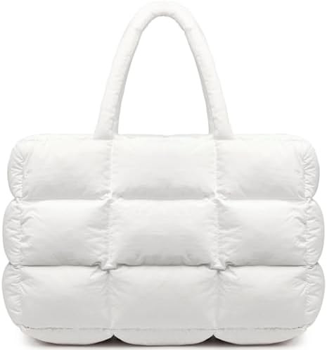 BTOOP Puffer Tote for Women, Large Quilted Puffy Bag with Zipper, Lightweight Cute Bag for Work T... | Amazon (US)