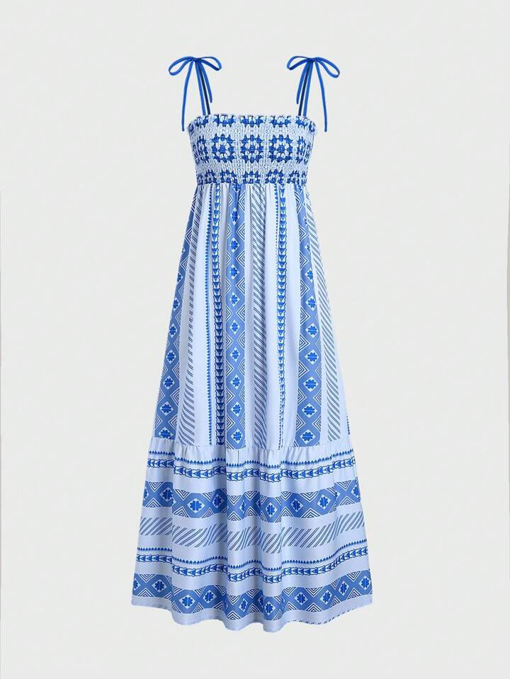 SHEIN MOD Seaside Vacation Style Women's Strappy Dress | SHEIN USA | SHEIN