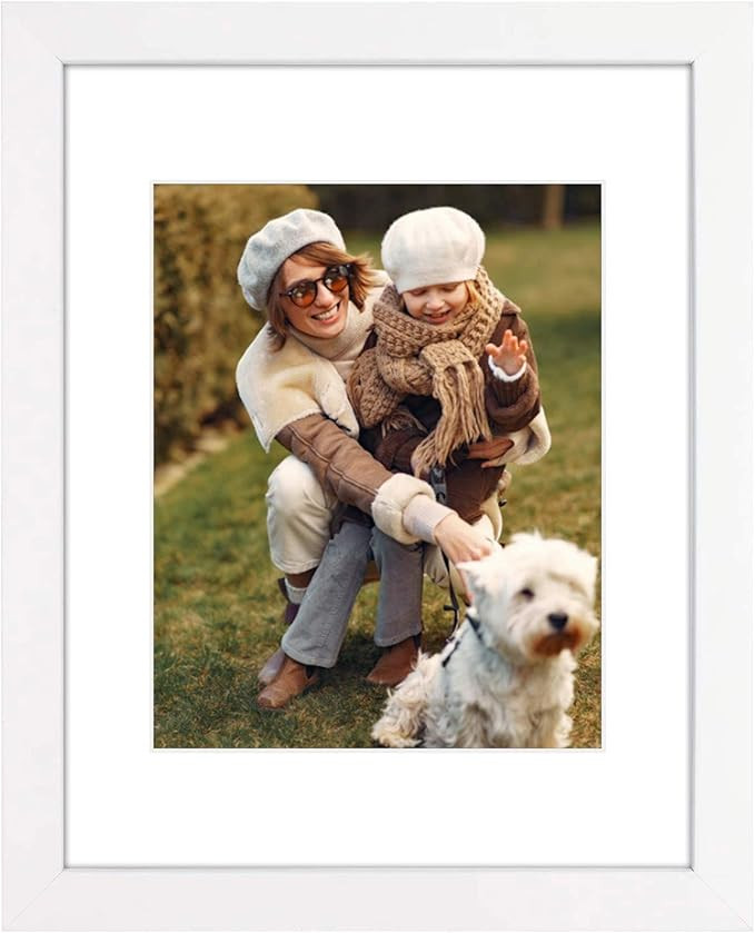 Golden State Art, 11x14 White Photo Wood Collage Frame, for (1) 8x10 with Real Glass and White Ma... | Amazon (US)