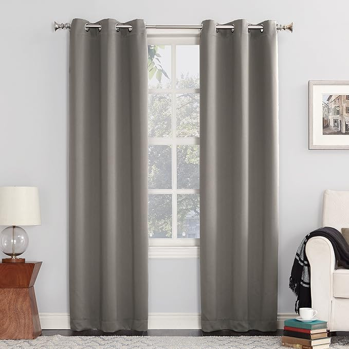 Sun Zero Easton Grommet Curtain Panel, 40" x 84", Gray | Amazon (US)