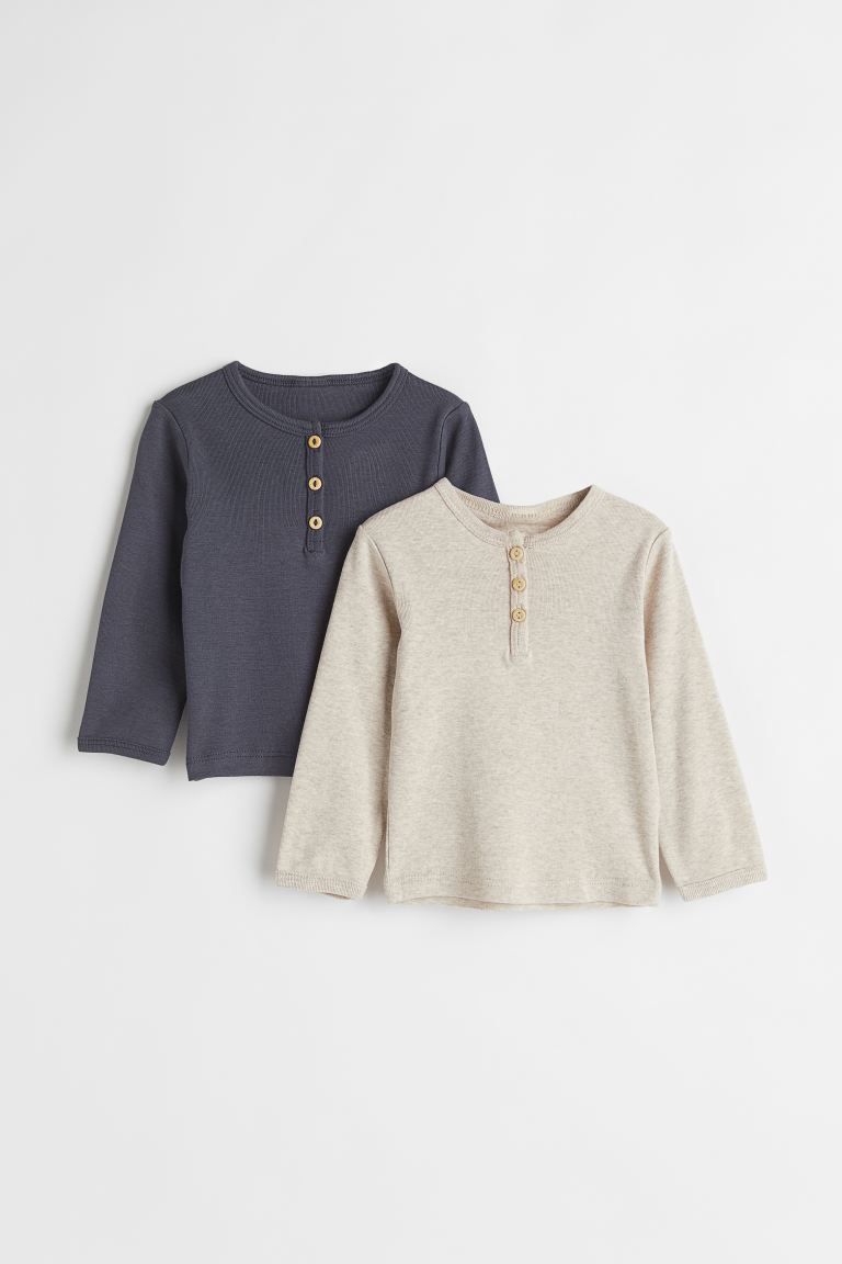 2-pack Cotton Henley Shirts | H&M (US + CA)