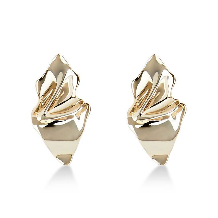 Crumpled Gold Small Post Earrings | Tootsies