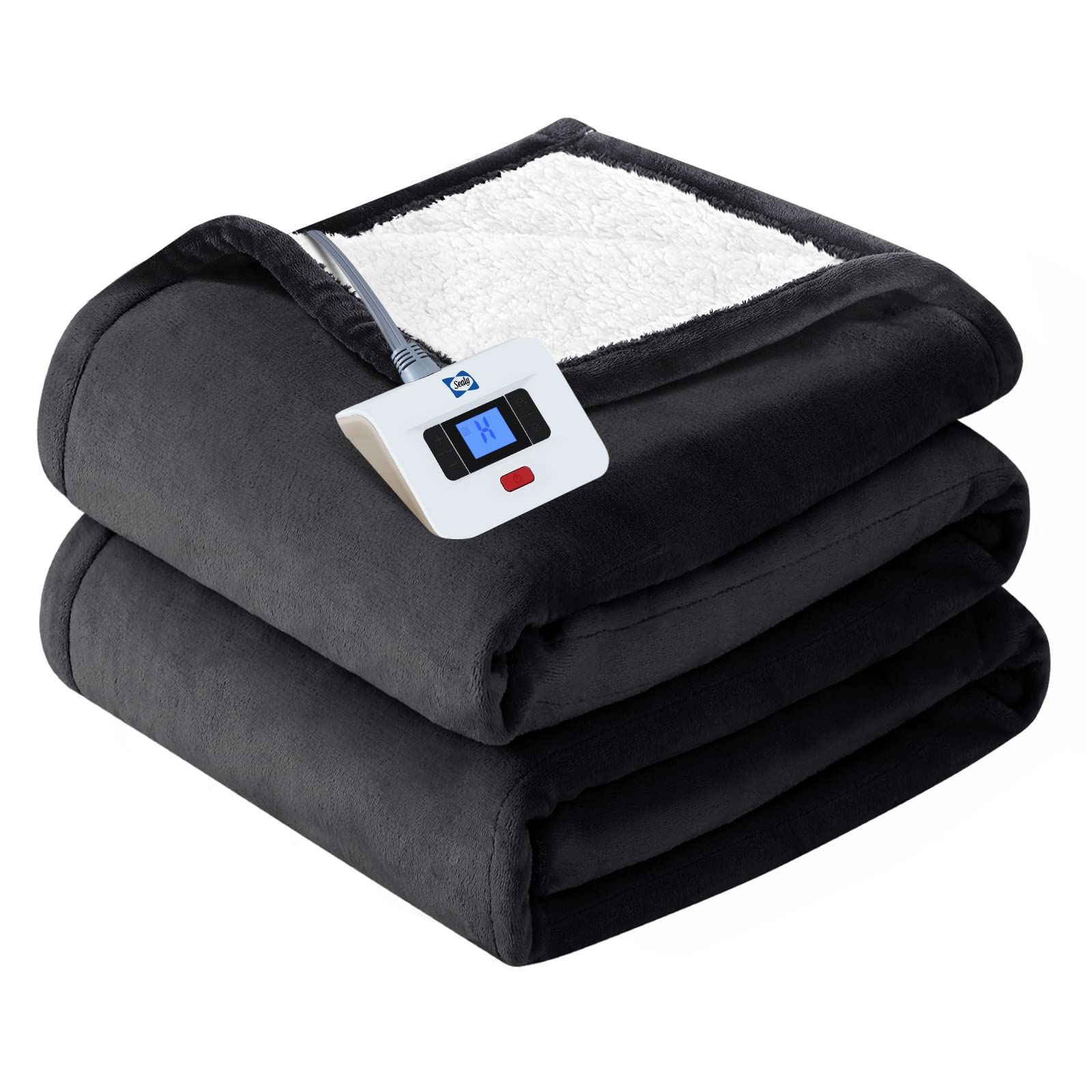 SEALY Electric Blanket Twin Size, Flannel & Sherpa Heated Blanket with 10 Heating Levels & 1-12 H... | Amazon (US)
