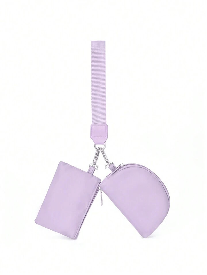 Mini Zip Around Wristlet Wallet For Women Dual Pouch Wristlet Portable Keychain Wallet Coin Purse... | SHEIN