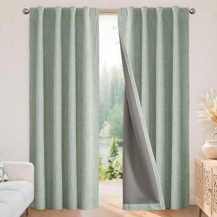 Joydeco Blackout Curtains for Bedroom - 100% Light Blocking 2 Panels Sage Green Drapes 42" W x 90... | Amazon (US)