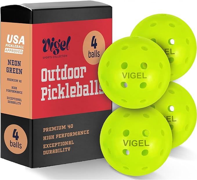 Vigel Premium Outdoor Pickleball Balls Set of 4-12, USAPA Approved Tournament and Competition Pla... | Amazon (US)