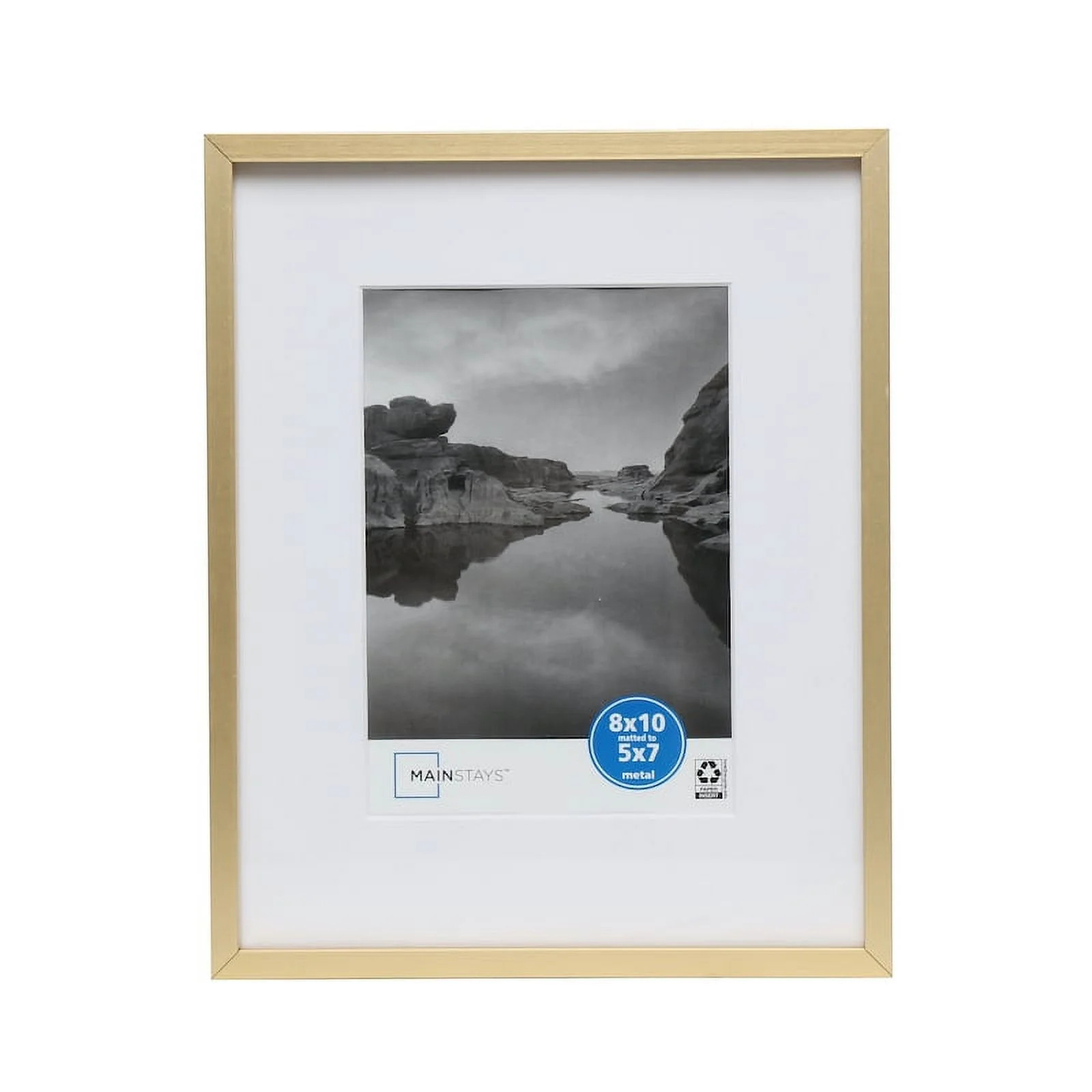 Mainstays 8x10 Matted to 5x7 Aluminum Gold Tabletop Picture Frame | Walmart (US)